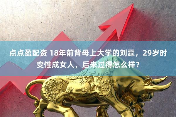 点点盈配资 18年前背母上大学的刘霆，29岁时变性成女人，后来过得怎么样？